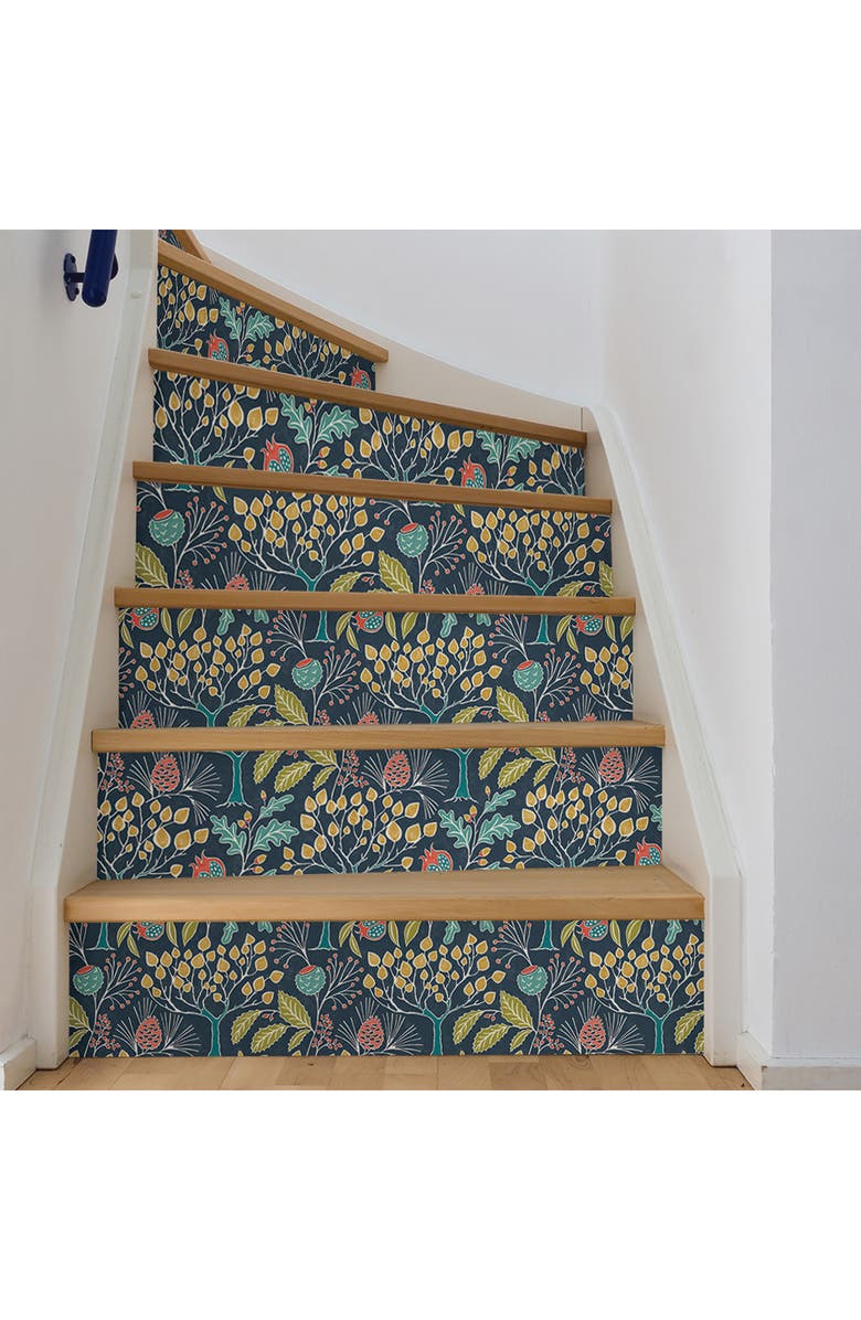 Wallpops Groovy Garden Navy Peel & Stick Wallpaper, Alternate, color, 