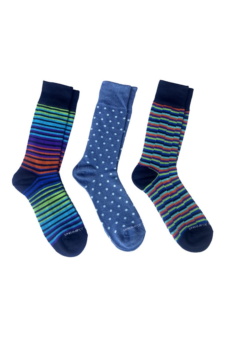 Assorted 3-Pack Crew Socks, Main, color, MULTI COLOR