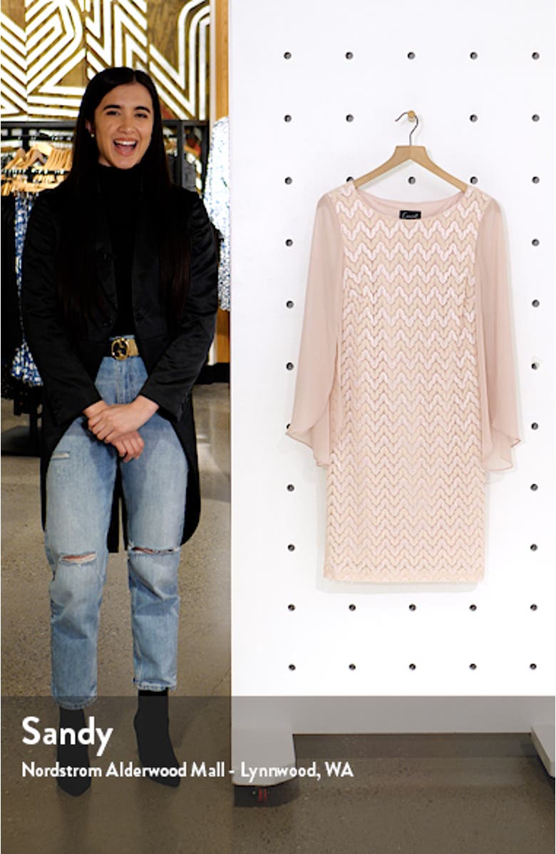 Lace Overlay Sheath Dress, sales video thumbnail