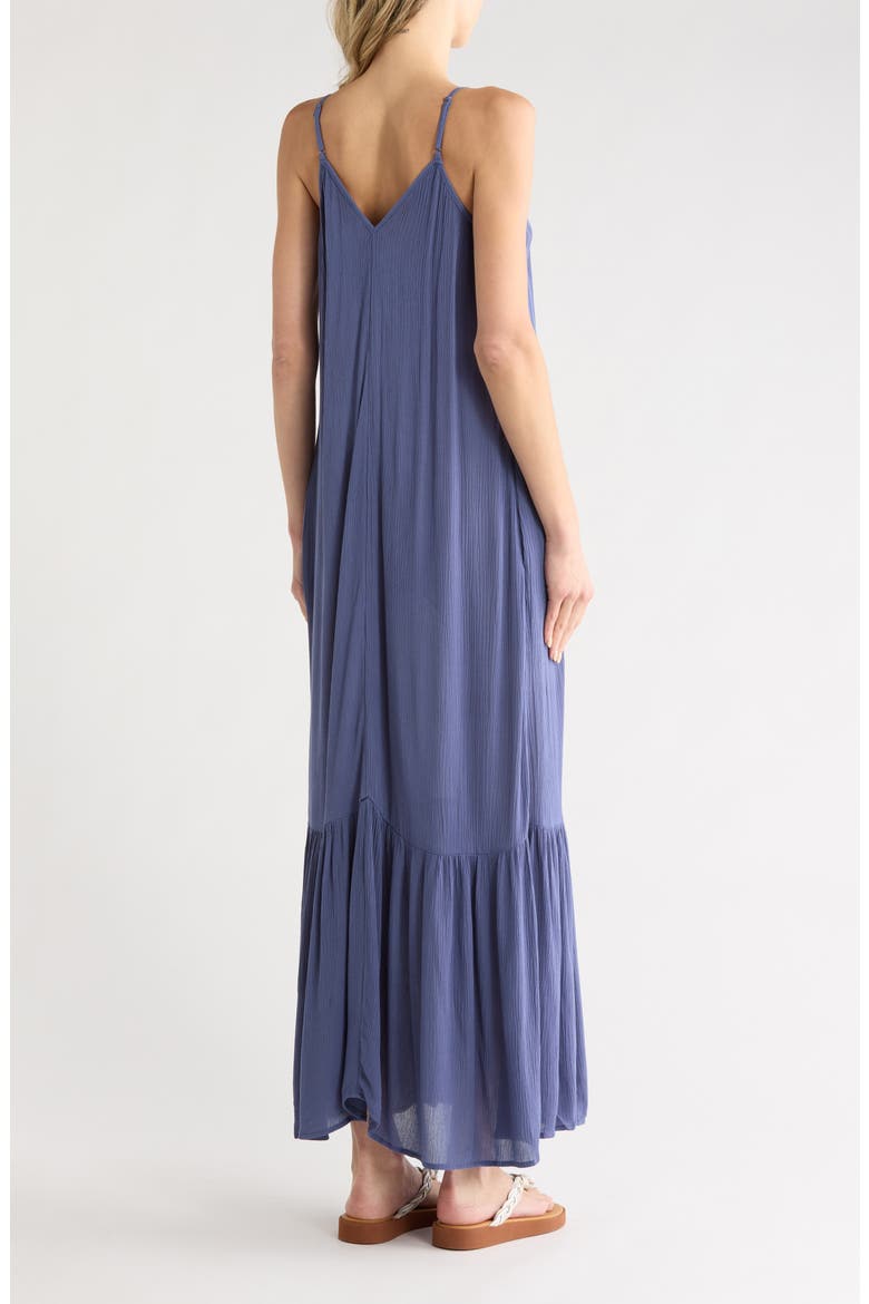 Gauze Tiered Maxi Dress, Alternate, color, BLUE INDIGO