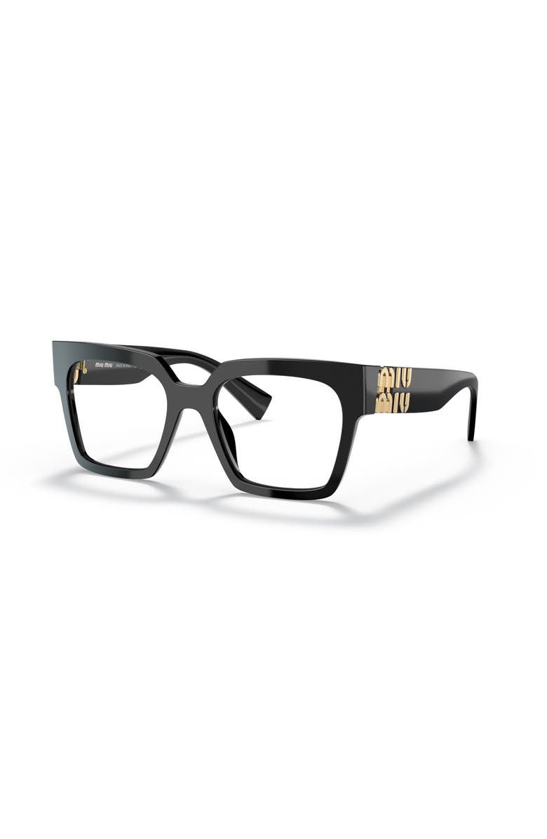 Miu Miu 52mm Square optical glasses, Main, color, Black