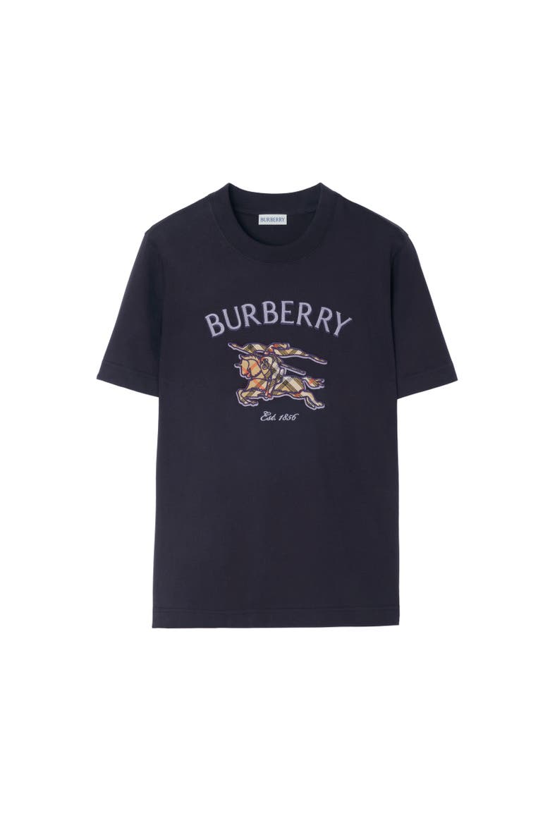 Knight Check Cotton T-shirt, Alternate, color, Iris purple