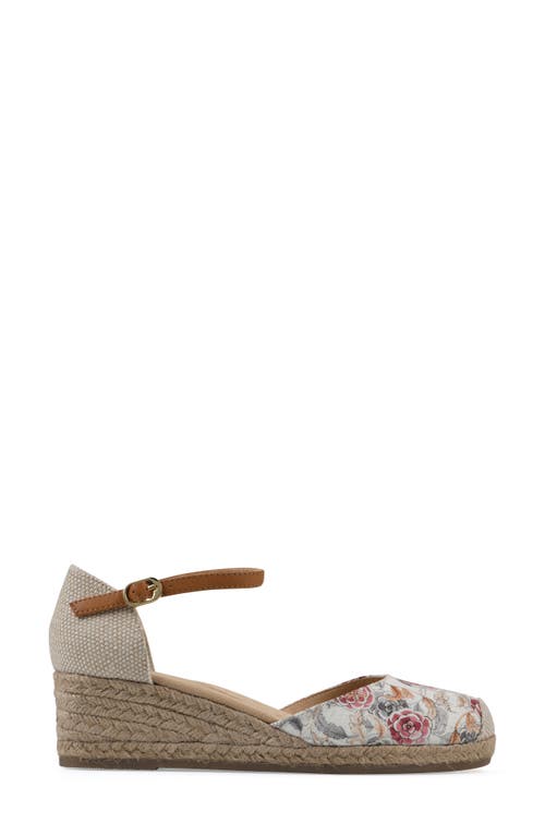White Mountain Footwear Maintain Espadrille Wedge Sandal In Pink Fabric