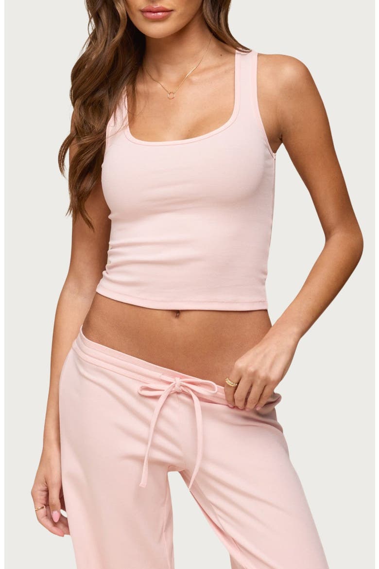 Linda RIb Scoop Neck Tank, Main, color, LIGHT-PINK