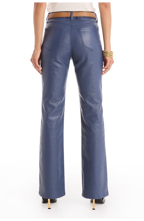 The Noli Shop Aria Coated Flare Jean In Blue
