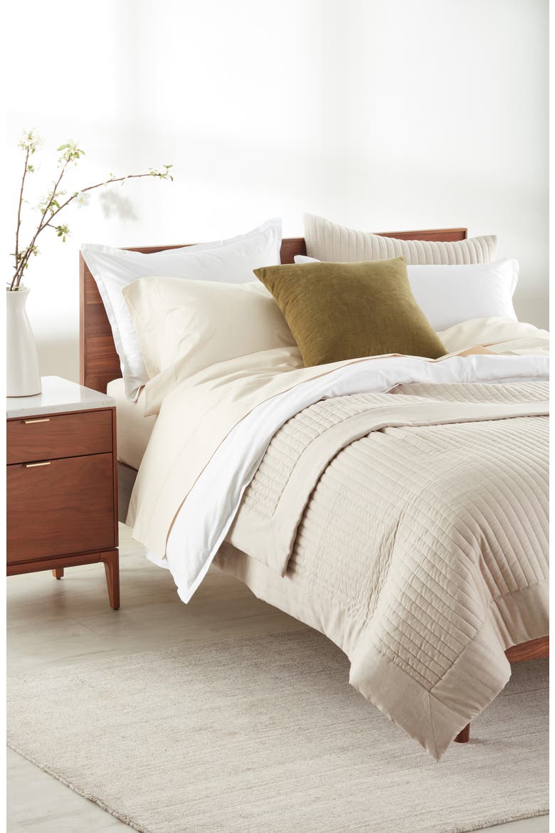 400 Thread Count Organic Cotton Sateen Duvet Cover & Shams Set, Main, color, WHITE