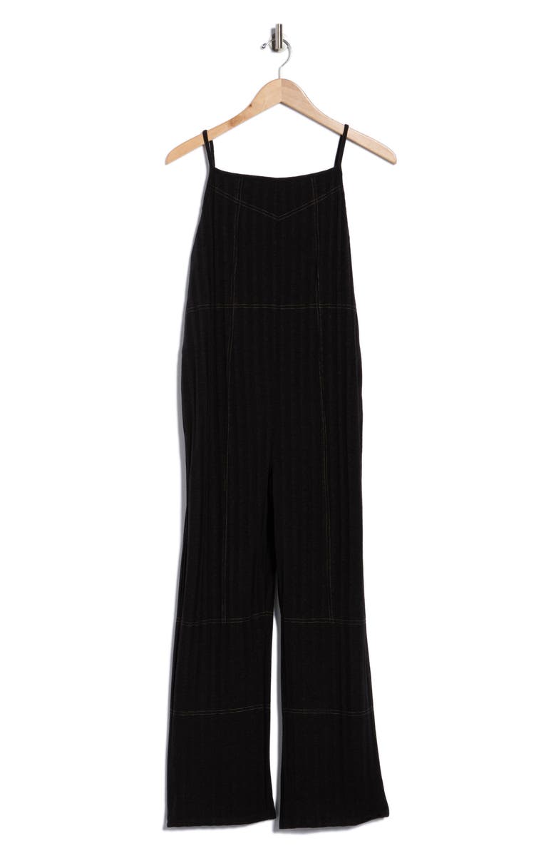 Amuse Society Sunbath Knit Jumpsuit, Alternate, color, Black