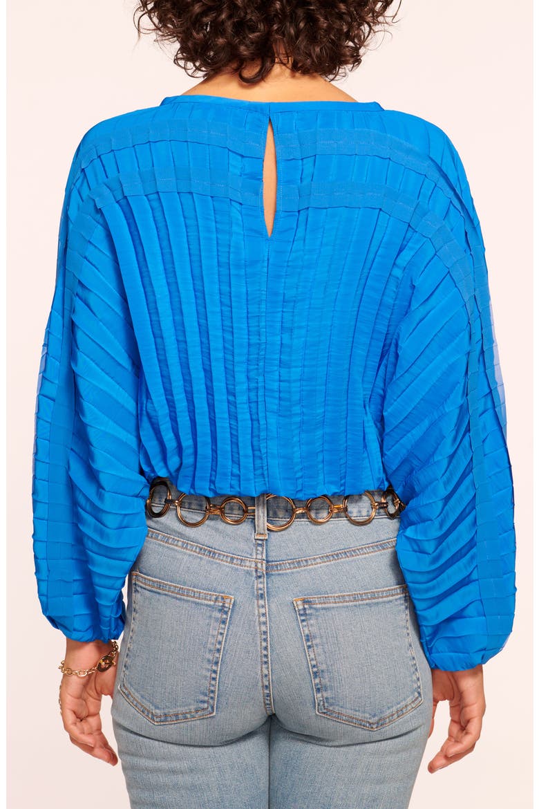 Macy Pleated Bubble Top, Alternate, color, MARRAKECH BLUE