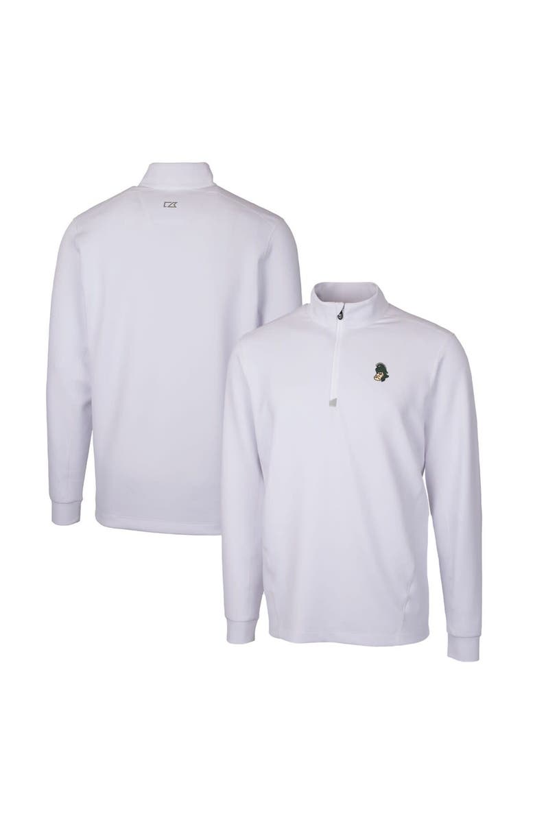 Cutter & Buck Men's Cutter & Buck White Michigan State Spartans Traverse Stretch Quarter Zip-Pullover Top, Main, color, 