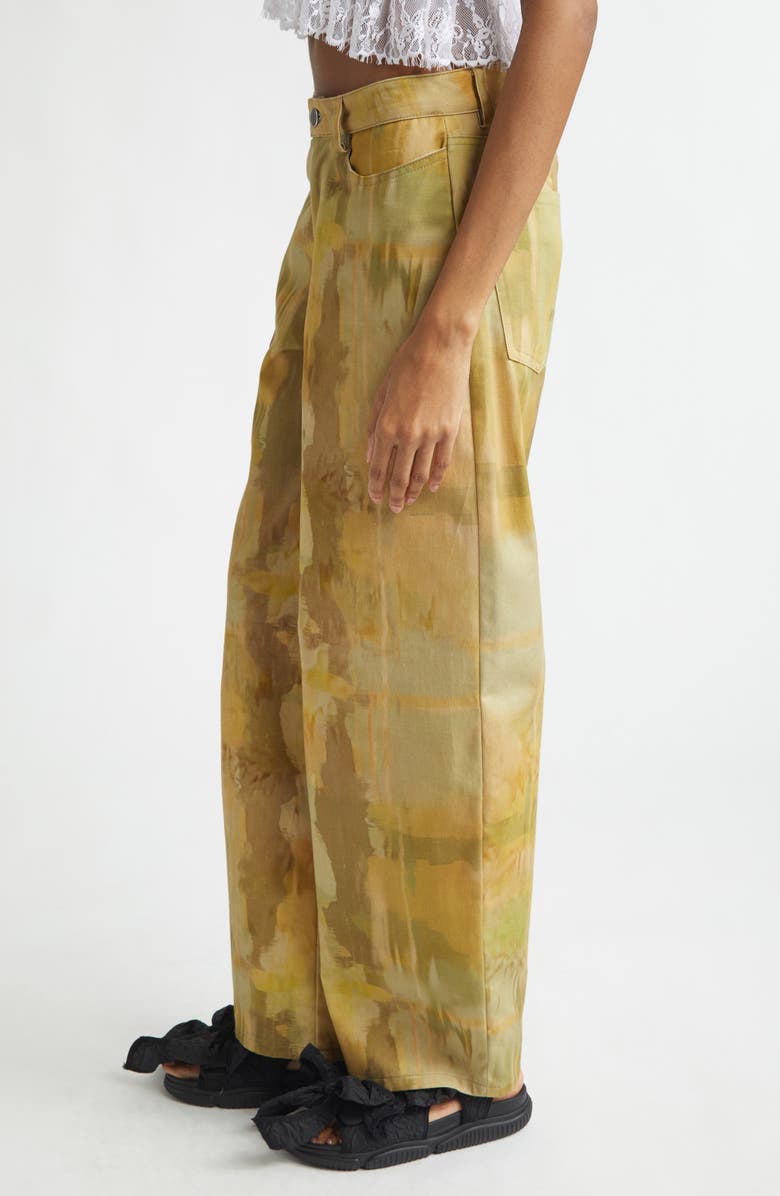 Collina Strada Catchfly Pleated Wide Leg Jeans, Alternate, color, Olive Gua Sha