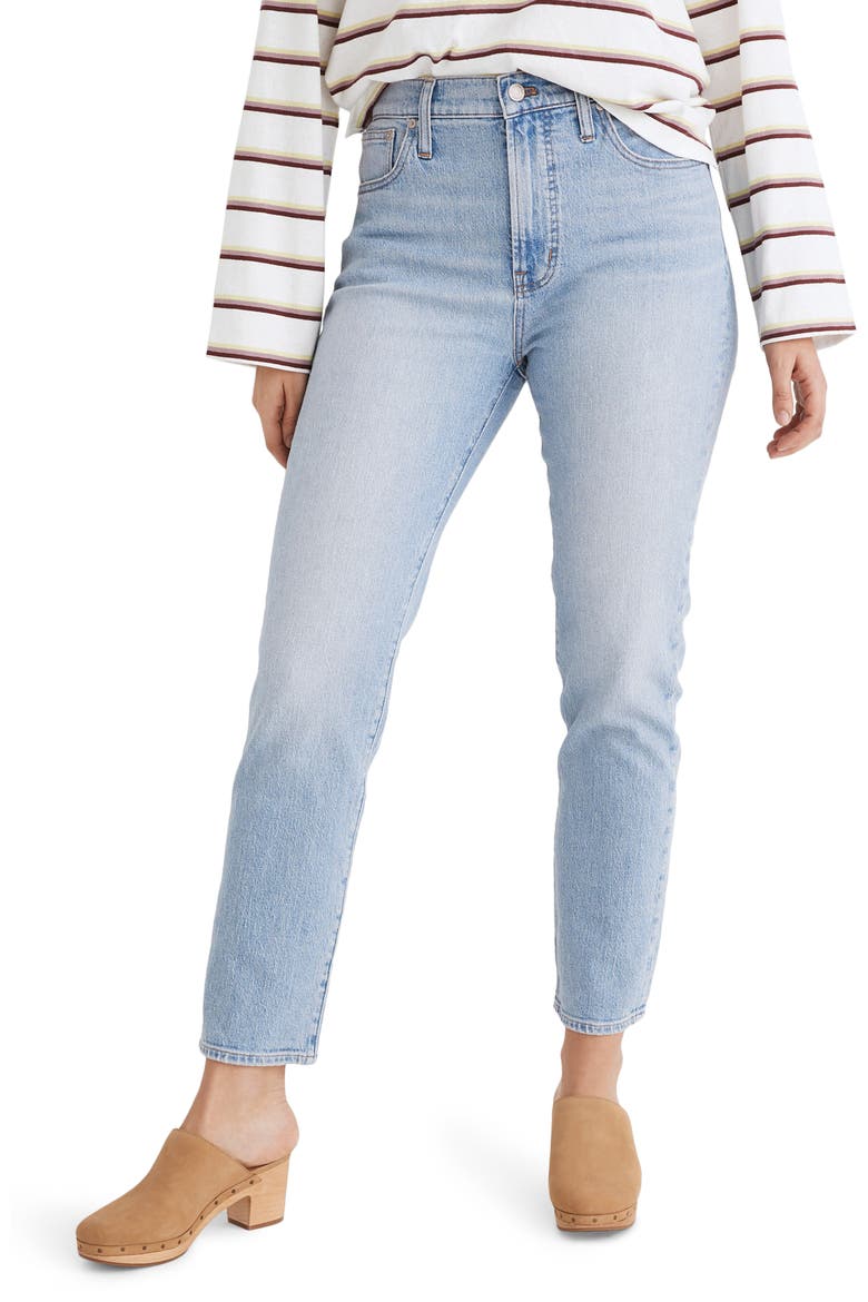 The Perfect High Waist Tapered Jeans, Alternate, color, FIORE WASH