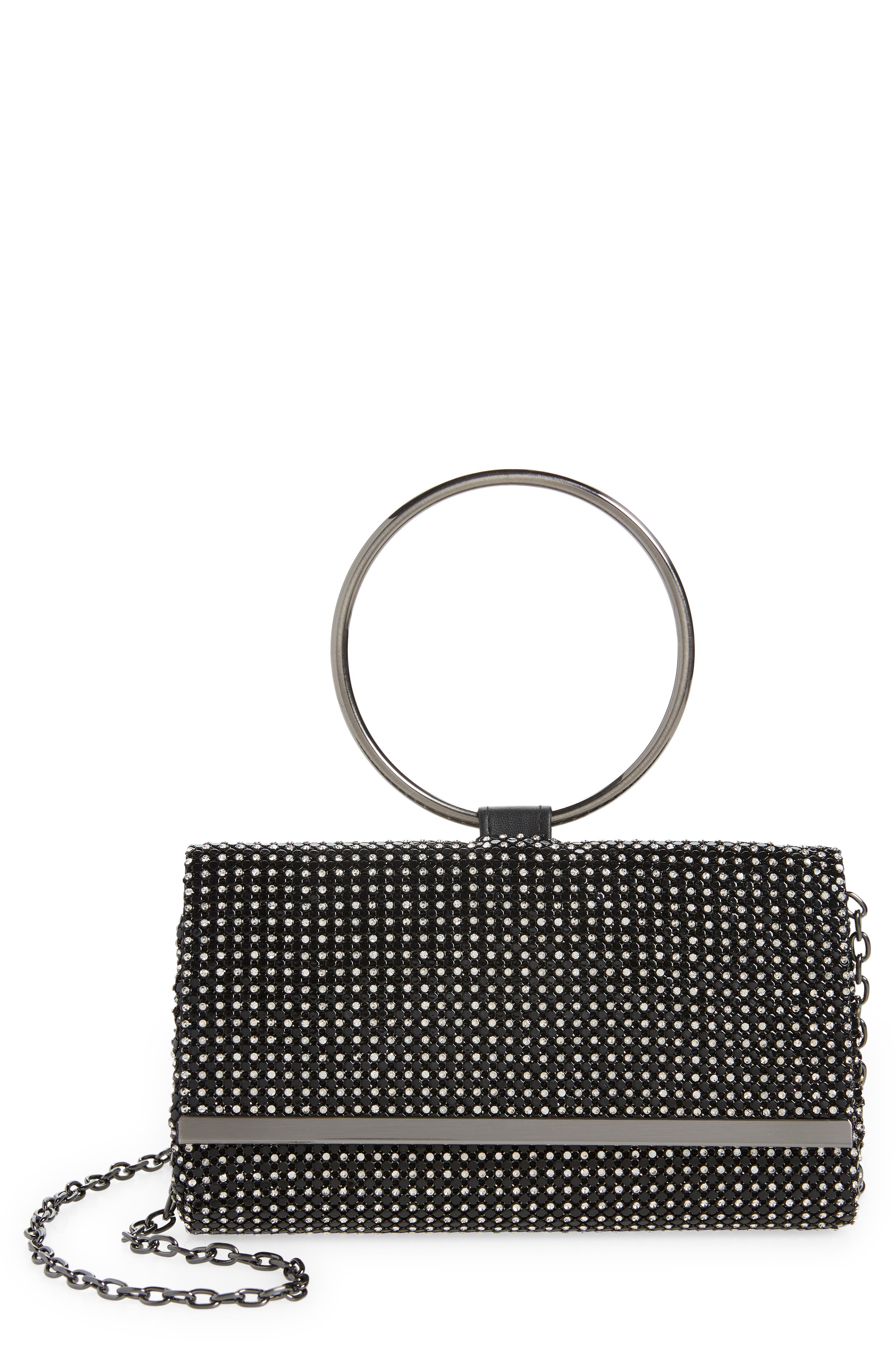 Whiting & Davis Aurelia Crystal Mesh Convertible Clutch, Main, color, 