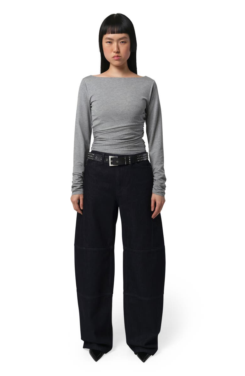 Apparis Wyatt Crop Barrel Jeans, Alternate, color, Indigo