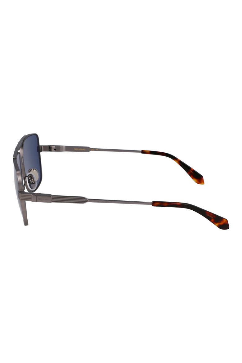 Gancini Prisma 60mm Navigator Sunglasses, Alternate, color, MATTE LIGHT RUTHENIUM