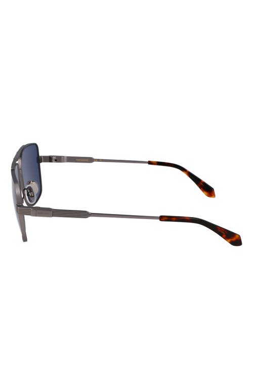 Ferragamo Gancini Prisma 60mm Navigator Sunglasses In Matte Light Ruthenium