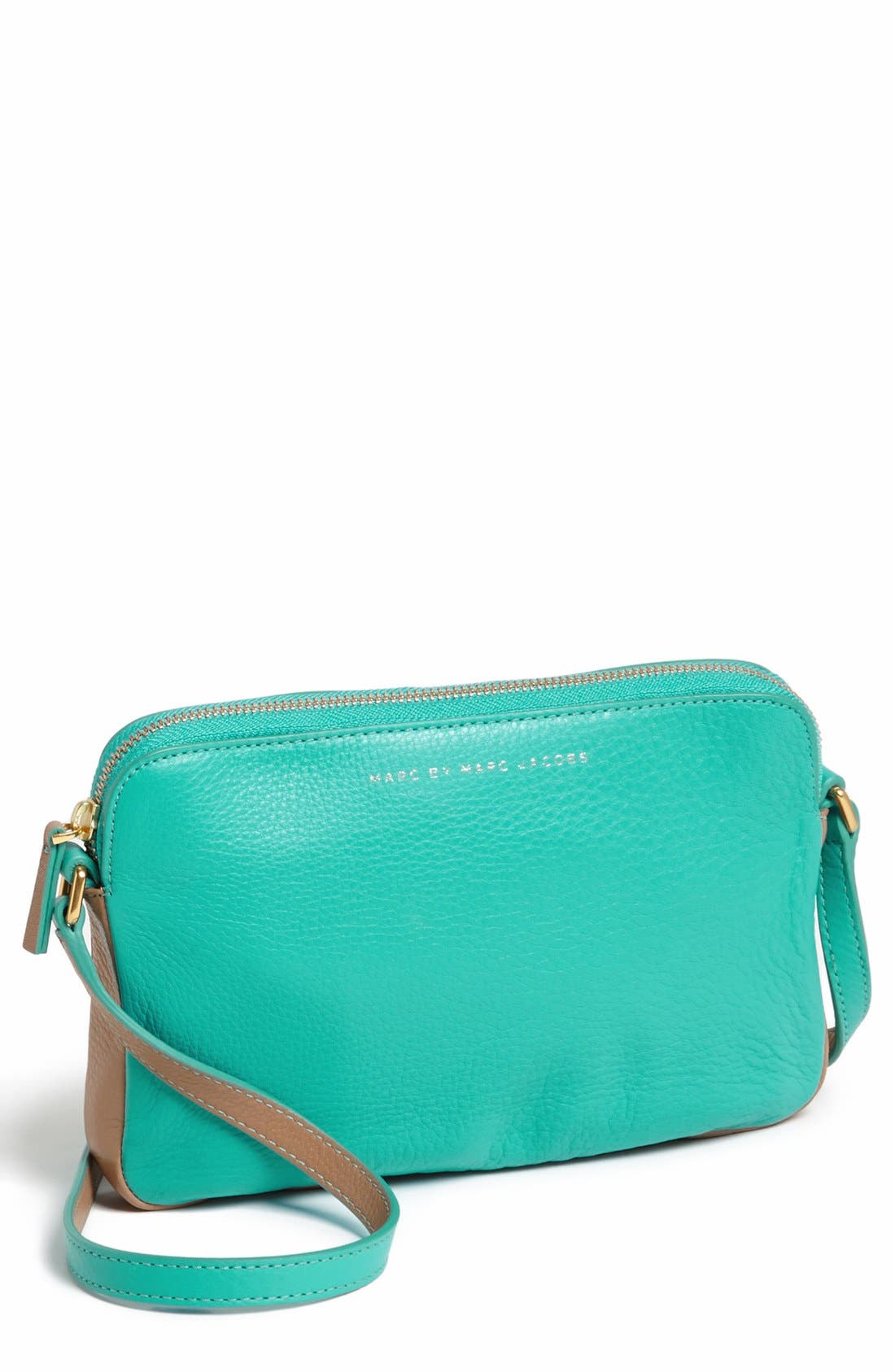 MARC BY MARC JACOBS 'Sophisticato - Dani' Leather Crossbody Bag, Main, color, AQUA LAGOON MULTI