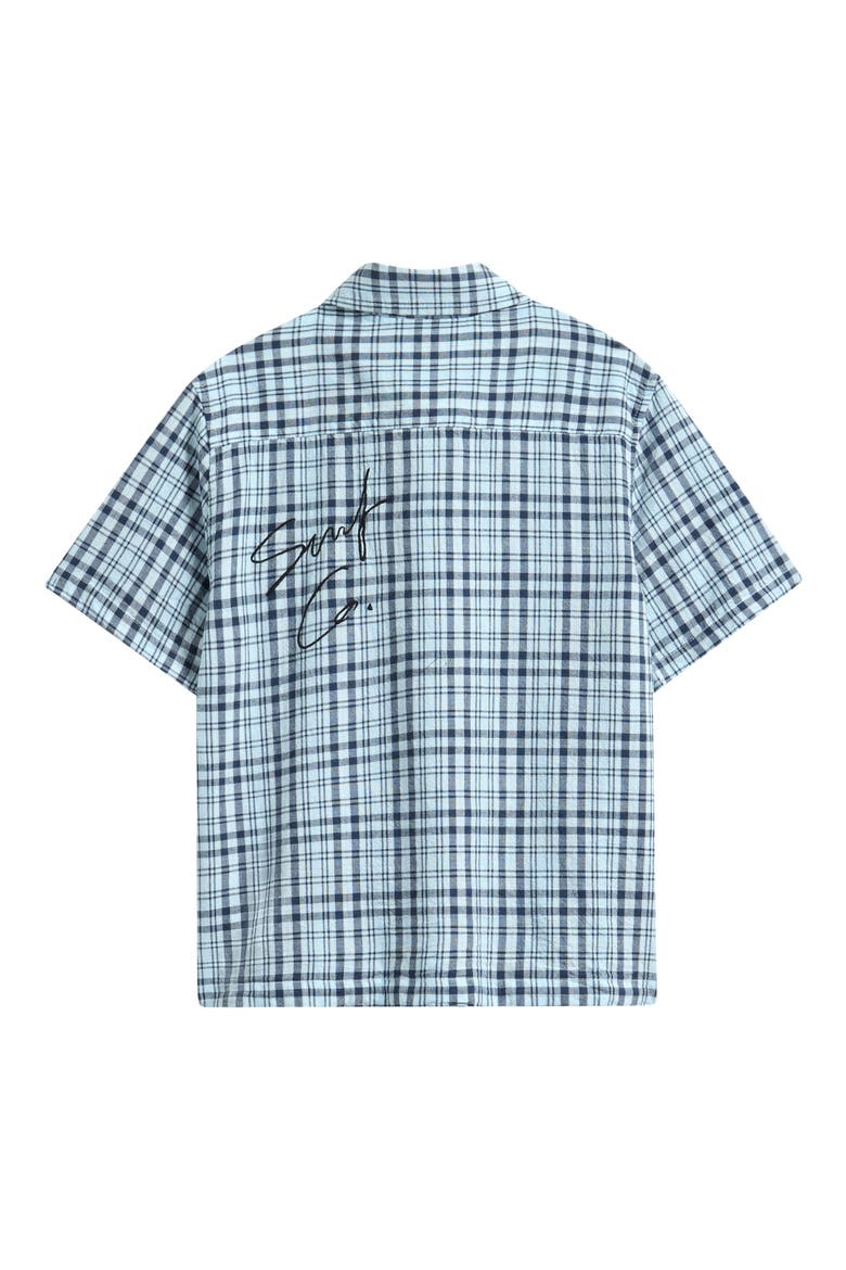 Kids' Surf Shack Plaid Button-Up Shirt, Alternate, color, GLACIER BLUE