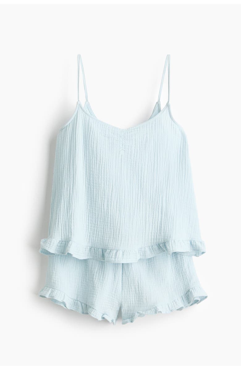 H&M Cotton Muslin Pyjamas, Main, color, Light Turquoise