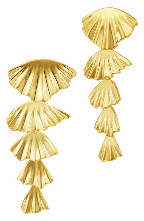 Folded Fan Graduated Drop Earrings