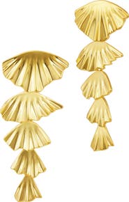 SAVVY CIE JEWELS Folded Fan Graduated Drop Earrings