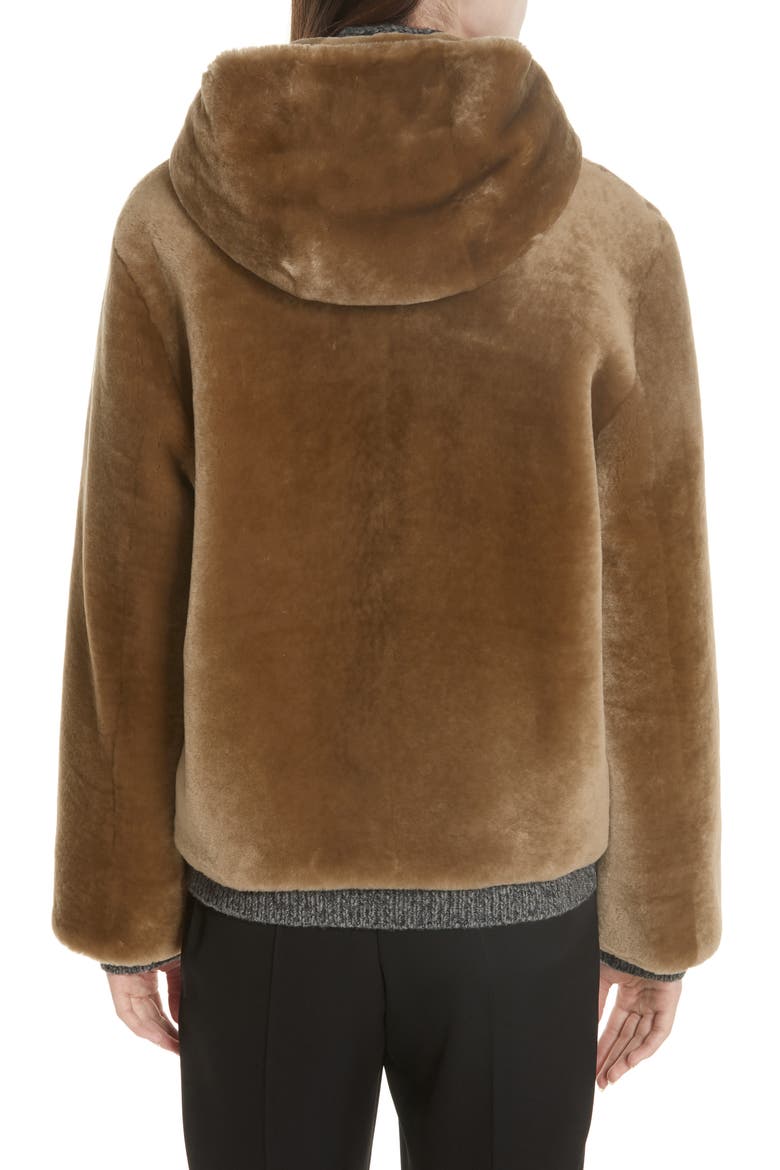 Plush Fleece Zip Front Hoodie, Alternate, color, CAMEL
