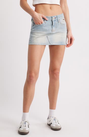 Bdg Urban Outfitters Ultra Denim Miniskirt In White