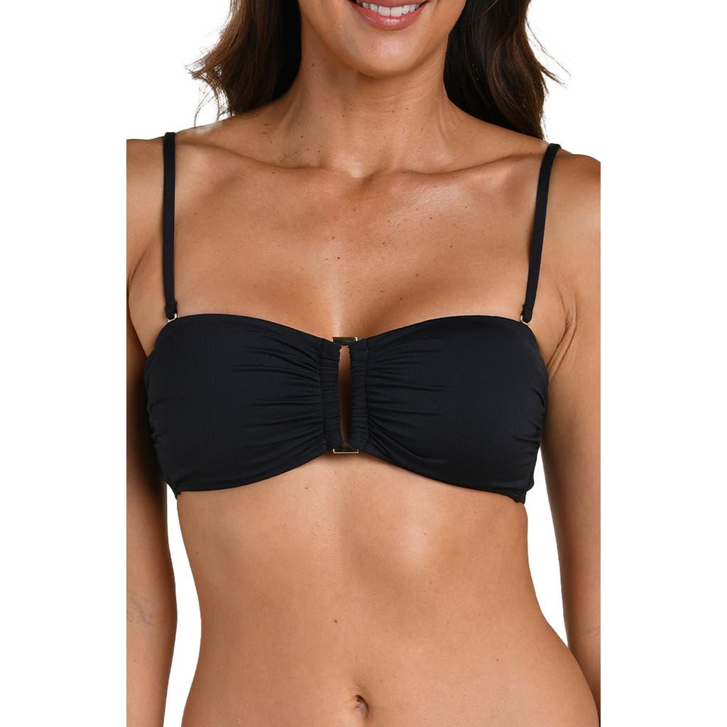 La Blanca Island Goddess Bandeau Bkini Top In Black