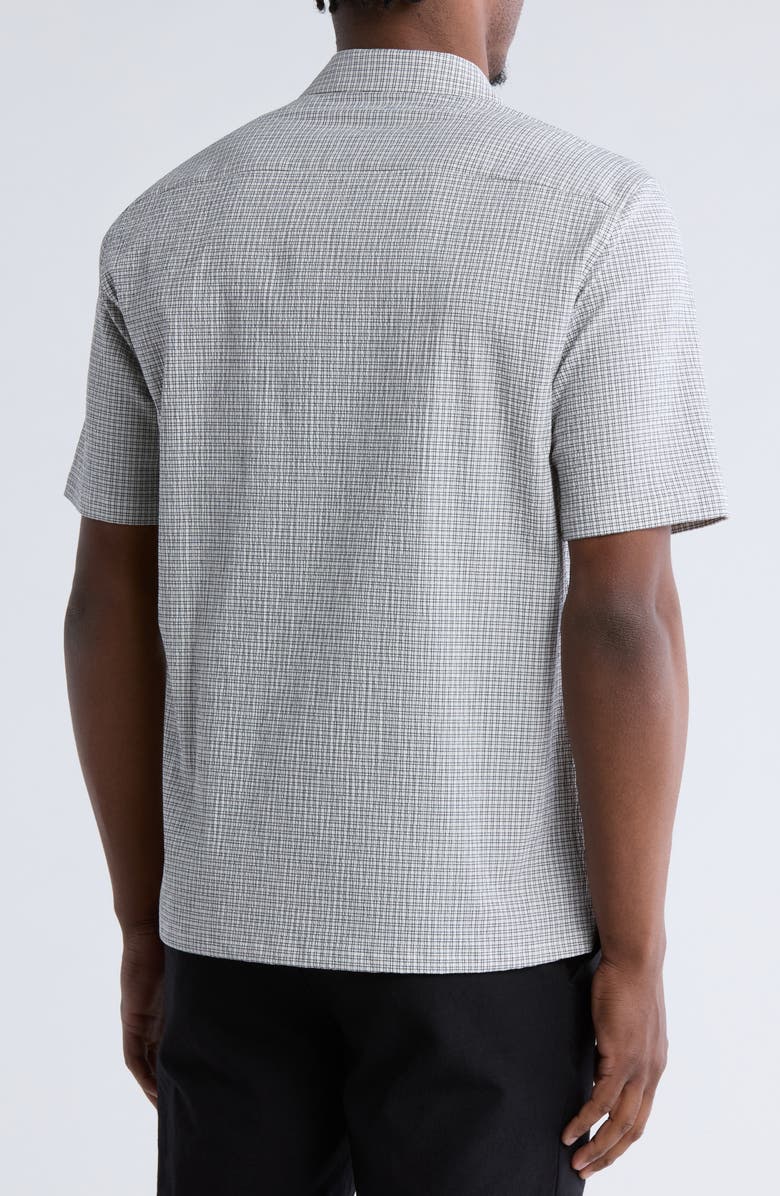Theory Dazy Short Sleeve Button-Up Camp Shirt, Alternate, color, Baltic/ White
