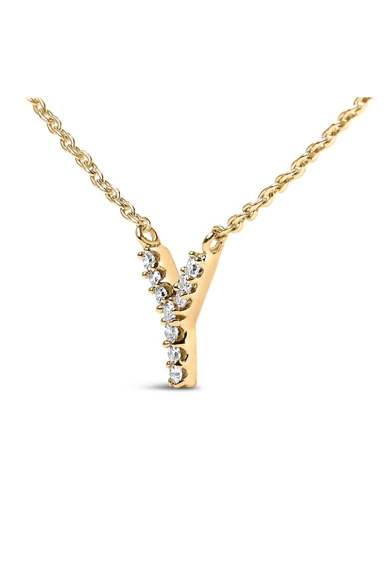 10K Yellow Gold Diamond Accent "A-Z" Block Initial Pendant Necklace, Alternate, color, Yellow Gold | Y