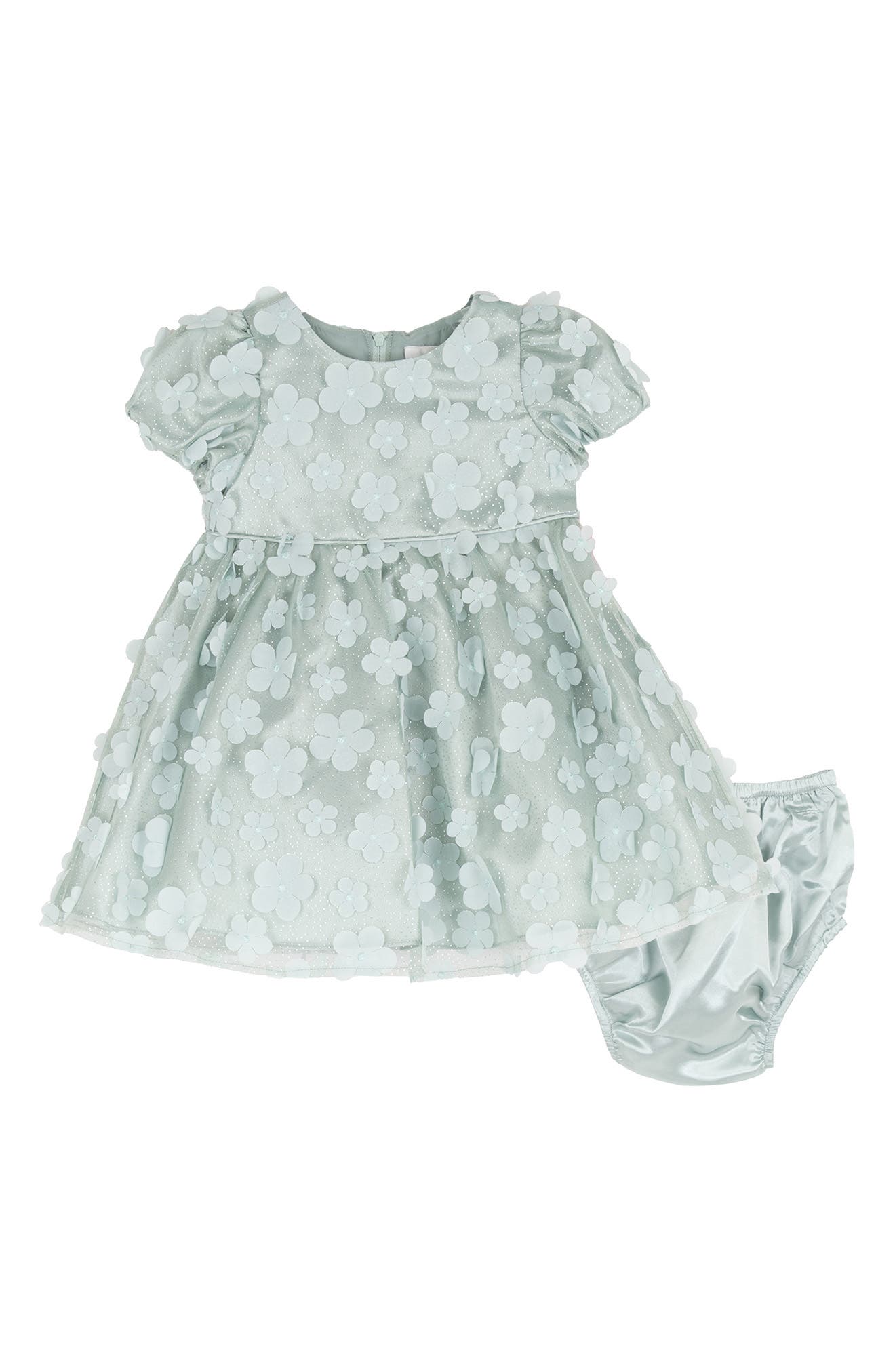 3D Flower Mesh Party Dress & Bloomers