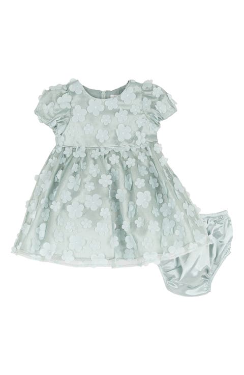 3D Flower Mesh Party Dress & Bloomers