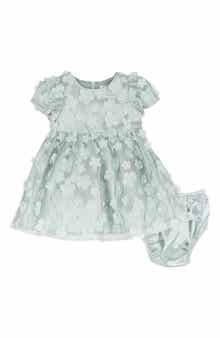 3D Flower Mesh Party Dress & Bloomers