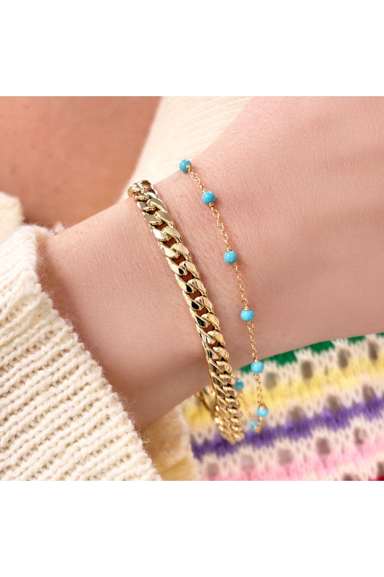 Turquoise Bead Chain Bracelet, Alternate, color, Turquoise