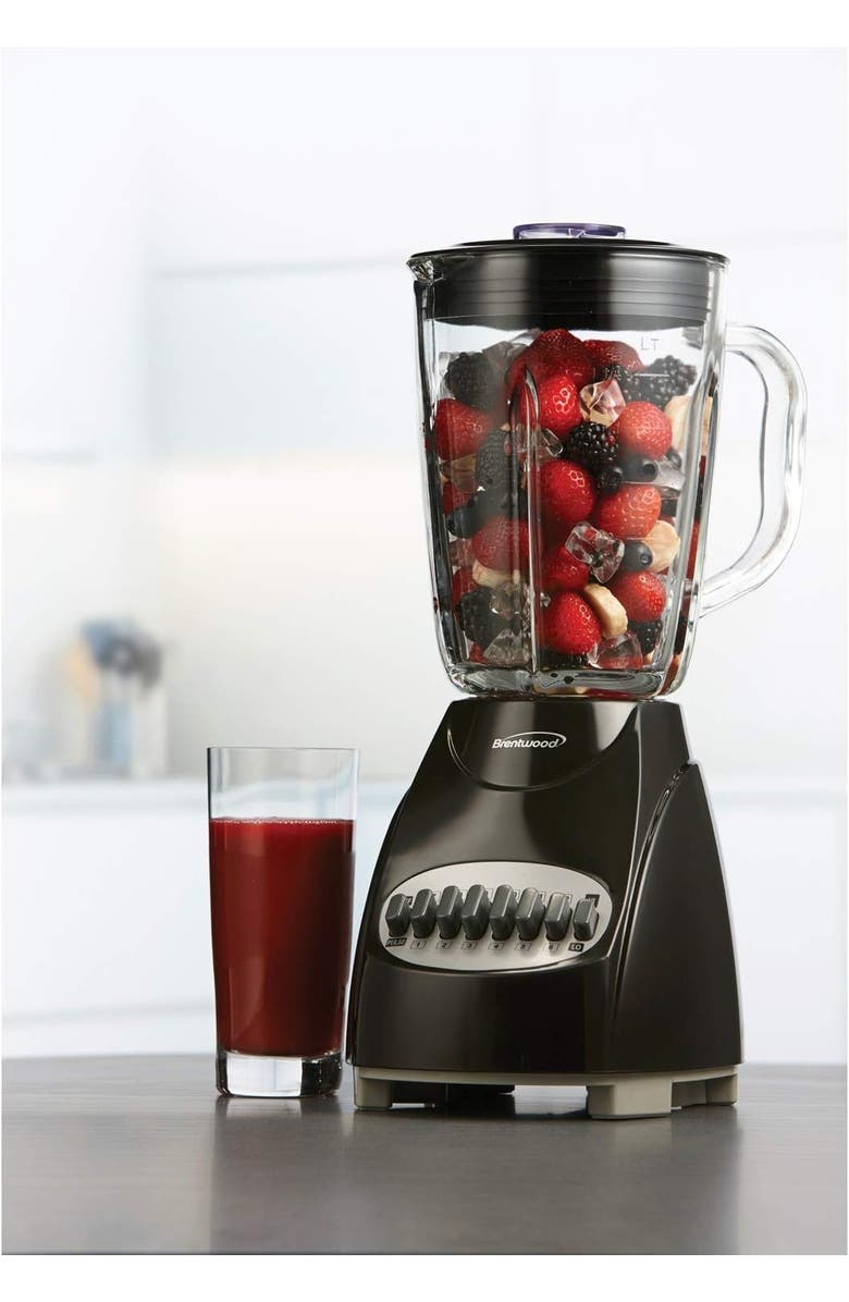 Brentwood 12 Speed Blender With Glass Jar, Alternate, color, Black