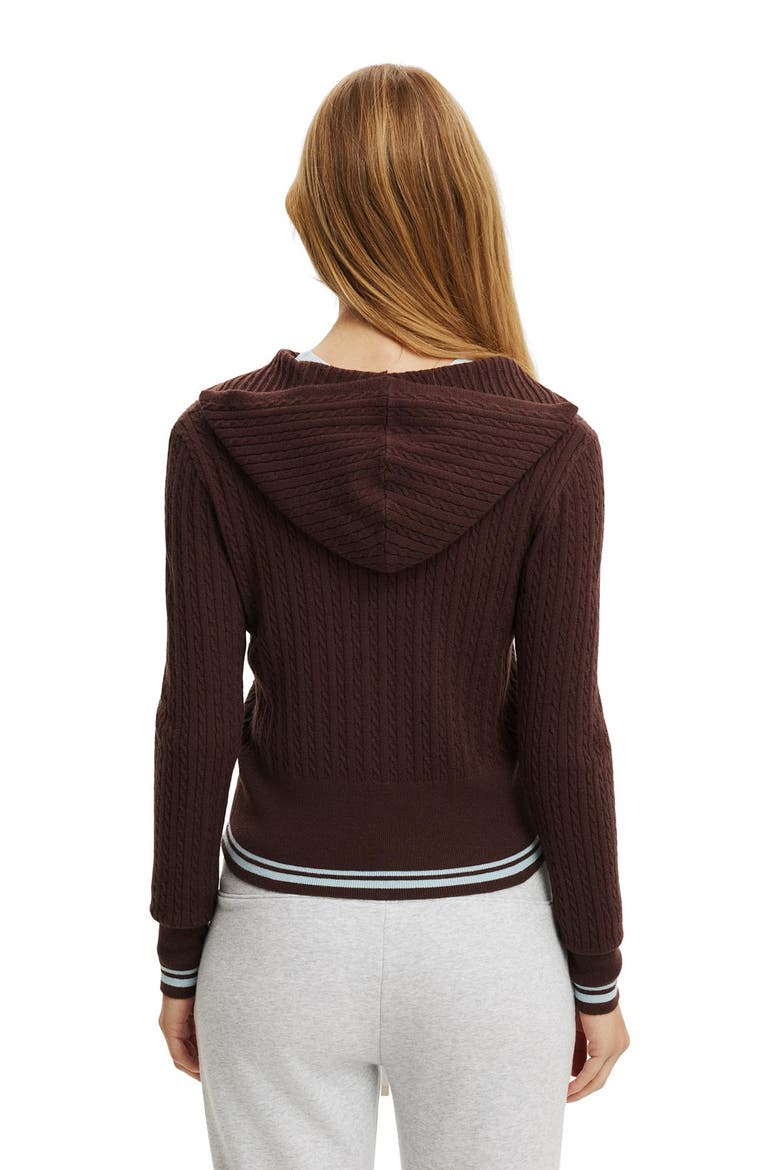 Women's Everfine Hooded Knit, Alternate, color, Dark Oak Blue Tipping