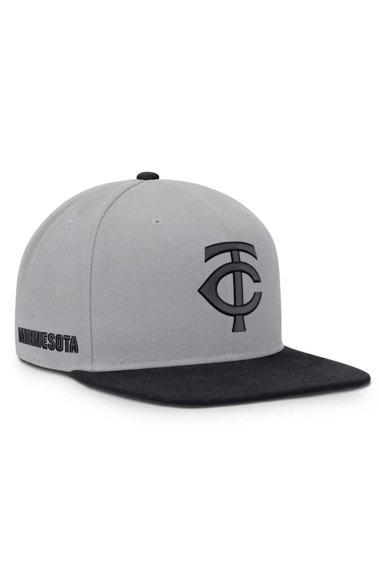Men's Nike Gray/Navy Minnesota Twins Primetime Pro Dri-FIT Snapback Hat, Main, color, Gray