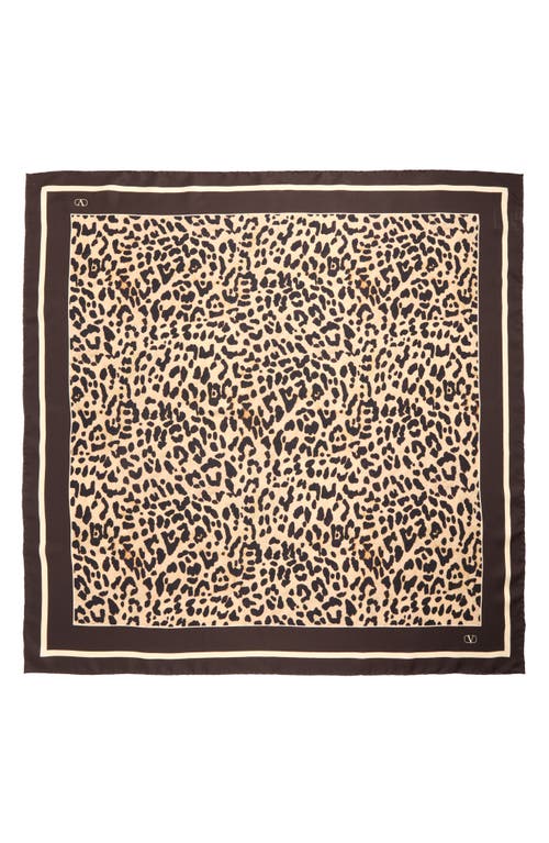 Valentino Garavani Leopard Print Silk Square Scarf in Multicolor Animalier at Nordstrom