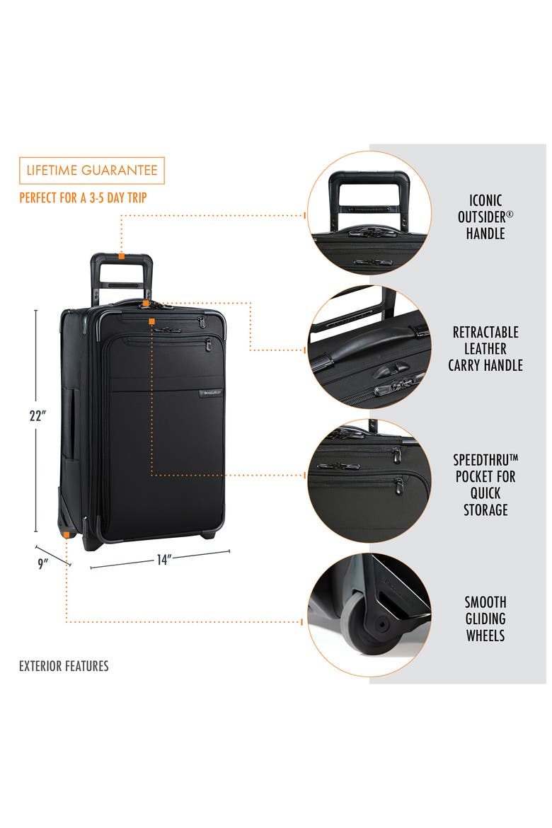 Baseline 22-Inch Expandable Wheeled Carry-On, Alternate, color, BLACK