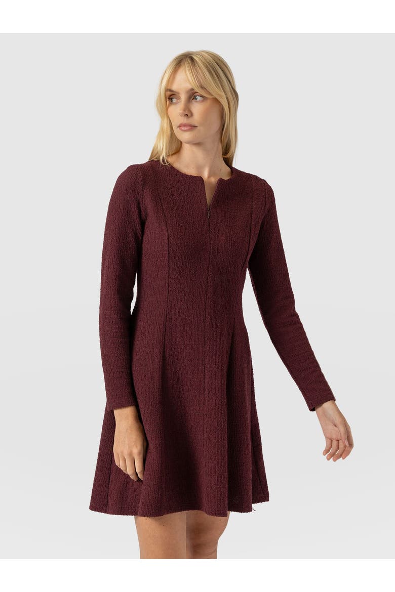 Orla Mini Dress, Alternate, color, Burgundy Boucle
