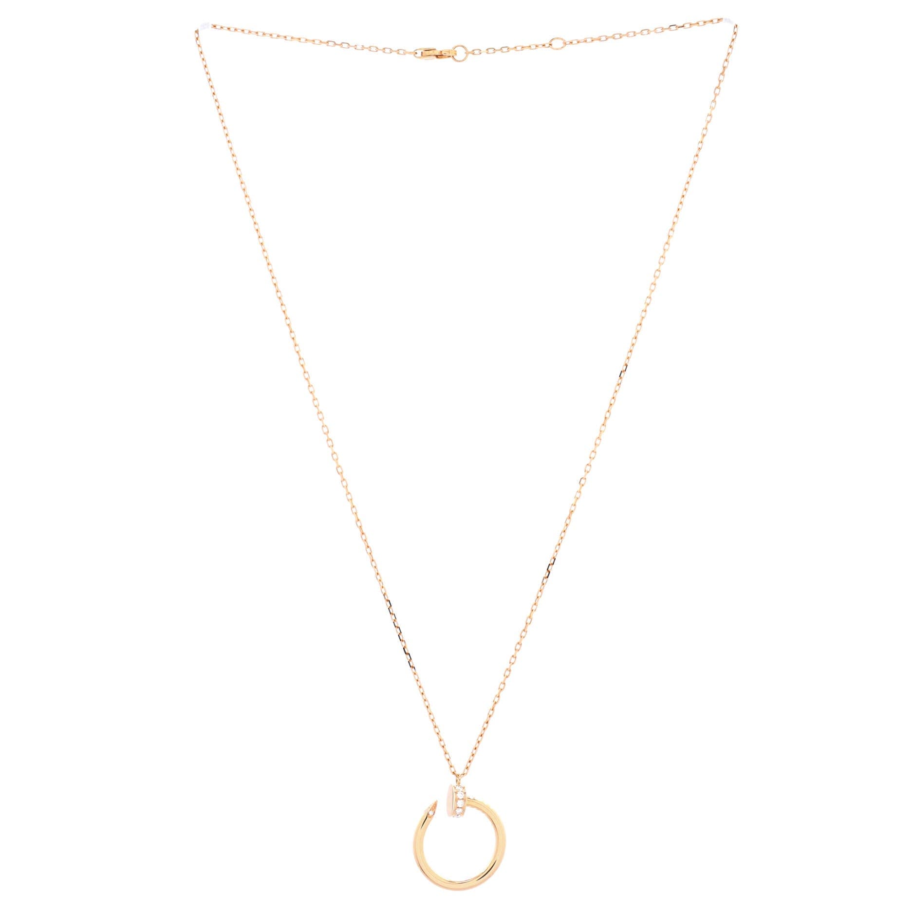 Juste un Clou Pendant Necklace 18K Rose Gold with Diamonds, Alternate, color, Metallic Gold