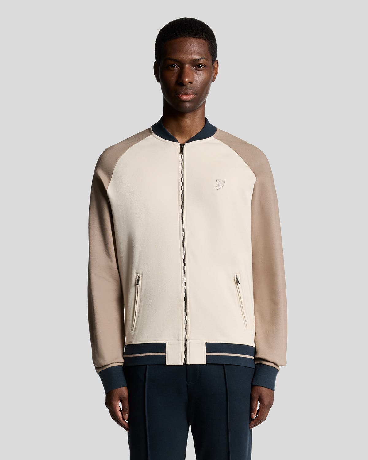 Interlock Contrast Raglan Bomber Jacket - image 3