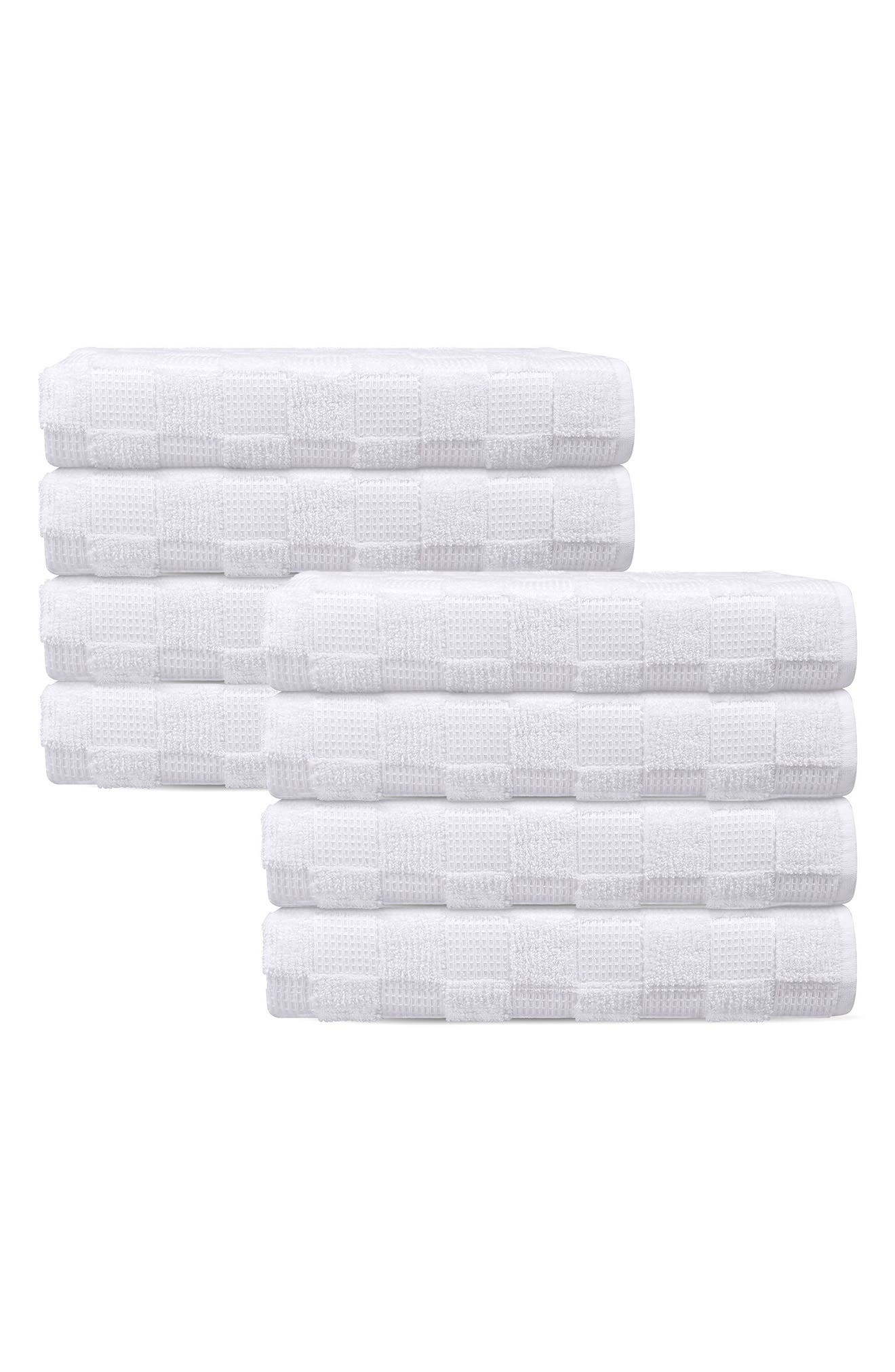 Brooks Brothers Waffle Terry 8-Piece Turkish Cotton Washcloths