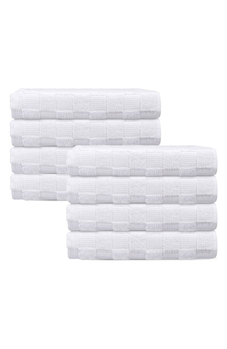 Brooks Brothers Waffle Terry 8-Piece Turkish Cotton Washcloths, Main, color, White