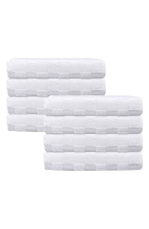 Waffle Terry 8-Piece Turkish Cotton Washcloths