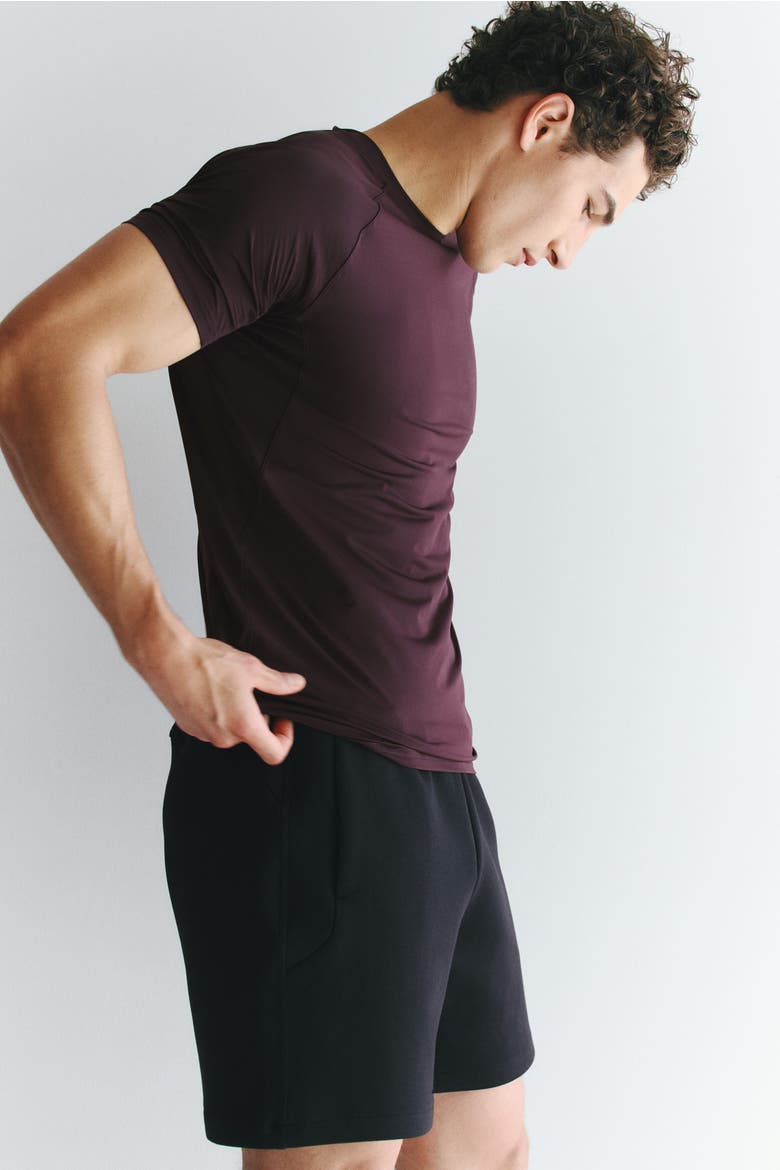 Muscle Fit Sports T-shirt With Coolmove, Alternate, color, Dark plum