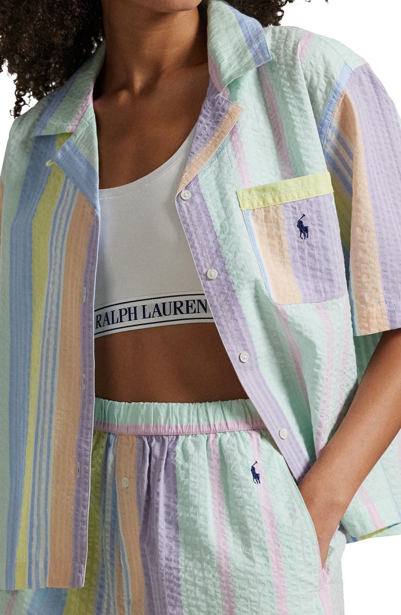 Polo Ralph Lauren Hampton Cotton Seersucker Short Pajamas, Alternate, color, 