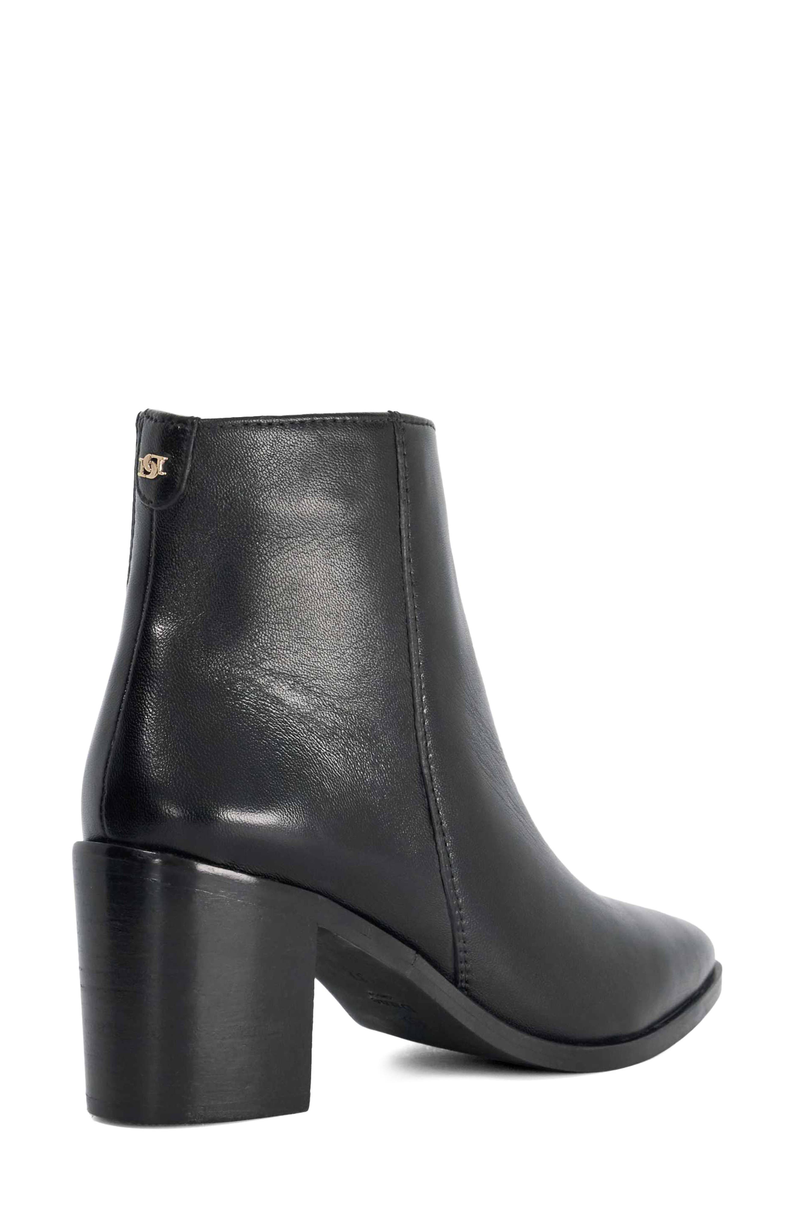 Purl Leather Bootie, Alternate, color, BLACK