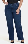 NYDJ Brooke Rhinestone High Waist Loose Straight Leg Jeans