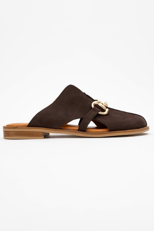 Forever & Always Shoes Favor Leather Mules In Brown