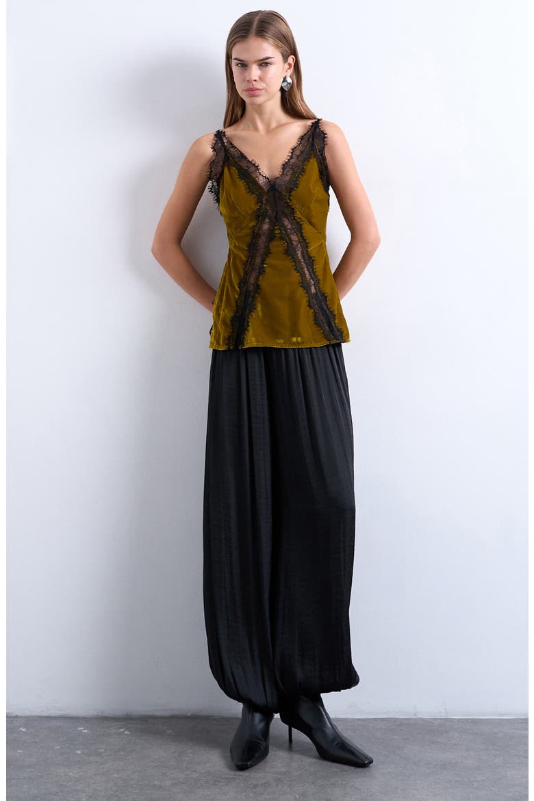 Velvet & Lace Camisole, Alternate, color, OLIVE